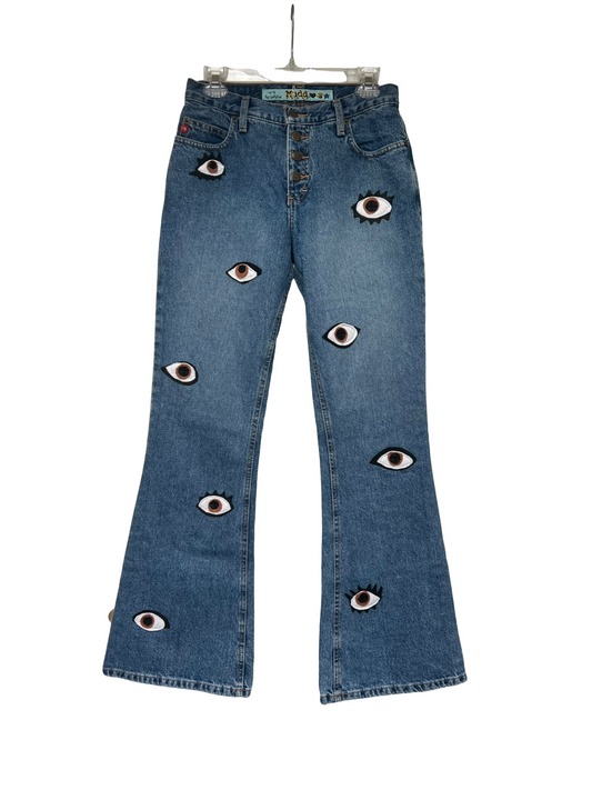 waist 27 felt "eyeball" jeans
